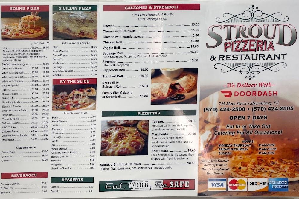 Stroud Pizzeria & Italian Restaurant Menu image 2